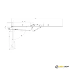 Teleszkópos összecsukható szárnyaskapu vasalat rendszer műszaki rajz