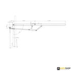 Teleszkópos összecsukható szárnyaskapu vasalat 3,5 méteres kapuszárnyig, műszaki rajz