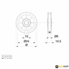 Műanyag görgő 60mm átmérővel kábelhez