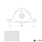 Tolókapu görgő süllyesztett O profilú 80mm átmérővel