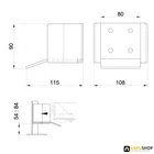 Fogadó konzol 58x66 mm sínhez
