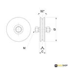 Tolókapu görgő V futó felület 80 mm átmérővel, rozsdamentes