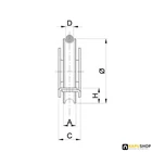 Tolókapu görgő süllyesztett O profilú 80 mm átmérővel D=20mm