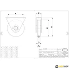 Tolókapu görgő O profilú 80 mm átmérővel talpas kivitel méretek