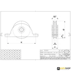 Tolókapu görgő V profilú 80 mm átmérővel süllyesztett kivitel méretek