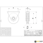 Tolókapu görgő V profilú 70 mm átmérővel talpas kivitel méretek