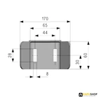 Felső kapuütköztető és kapukeret fogadókonzol 60mm