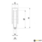 Tolókapu görgő talpas O profilú 60 mm átmérővel D=12mm