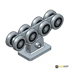 Úszókapu görgö G65/8, 65x60x4 mm-es C-sínhez