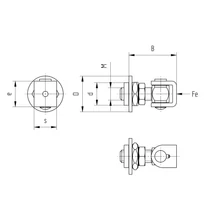 Állítható kapu forgáspont M12-es méretben szárnyaskapuhoz