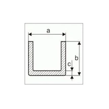 U acel 40x40x2 mm / 6 fm, fekete natúr acél kivitel