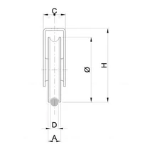 Tolókapu görgő talpas O profilú 60 mm átmérővel D=12mm
