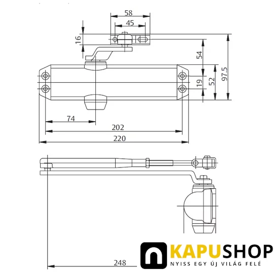Assa Abloy DC120-EV1 méret