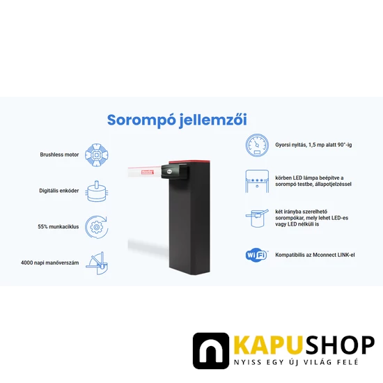 Motorline Turbo sorompó jellemzői