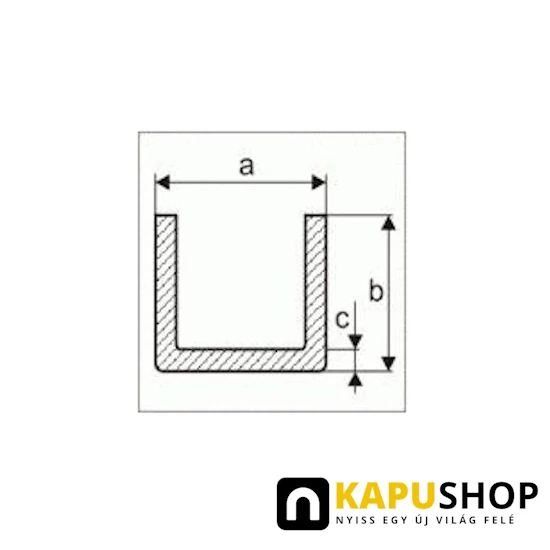 U acel 40x40x2 mm / 6 fm, fekete natúr acél kivitel