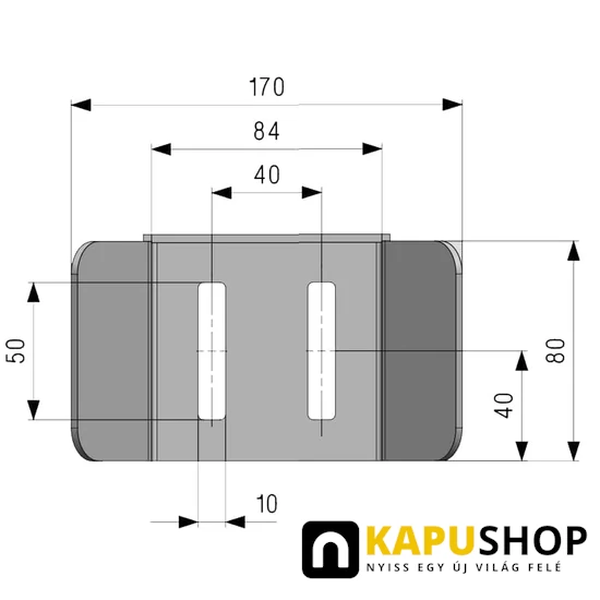 Felső kapuütköztető és kapukeret fogadókonzol 80mm