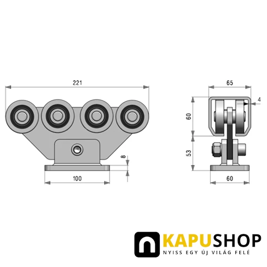 Úszókapu görgö G65/8