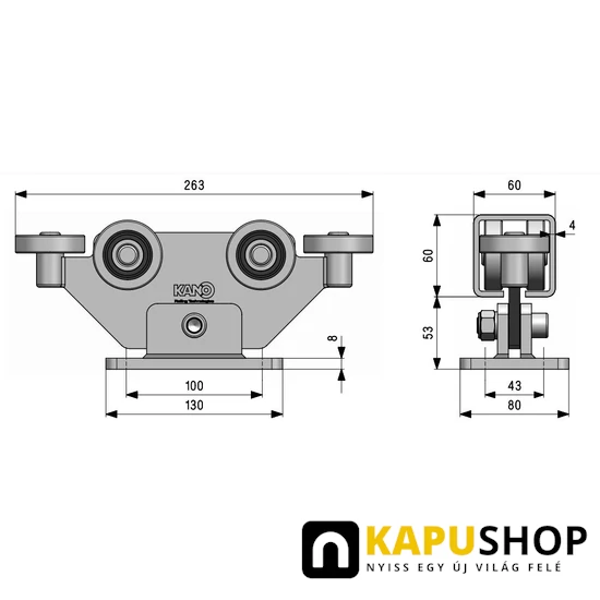 Úszókapu görgő G6F